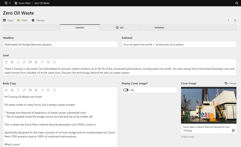 Panel screenshot of zp-tec.com