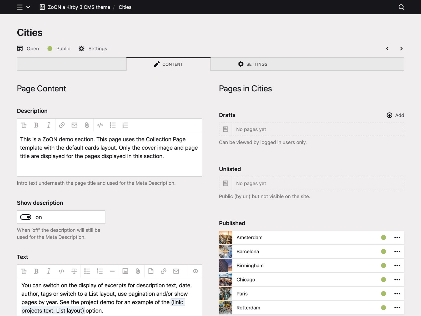 Backend screenshot of zoon.marcokoedam.com