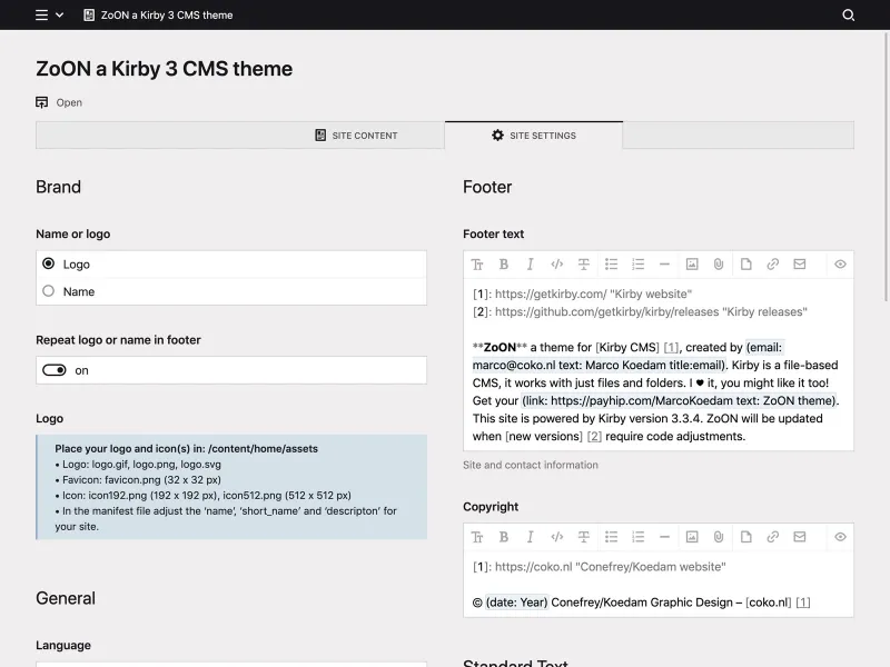 Backend screenshot of zoon.marcokoedam.com