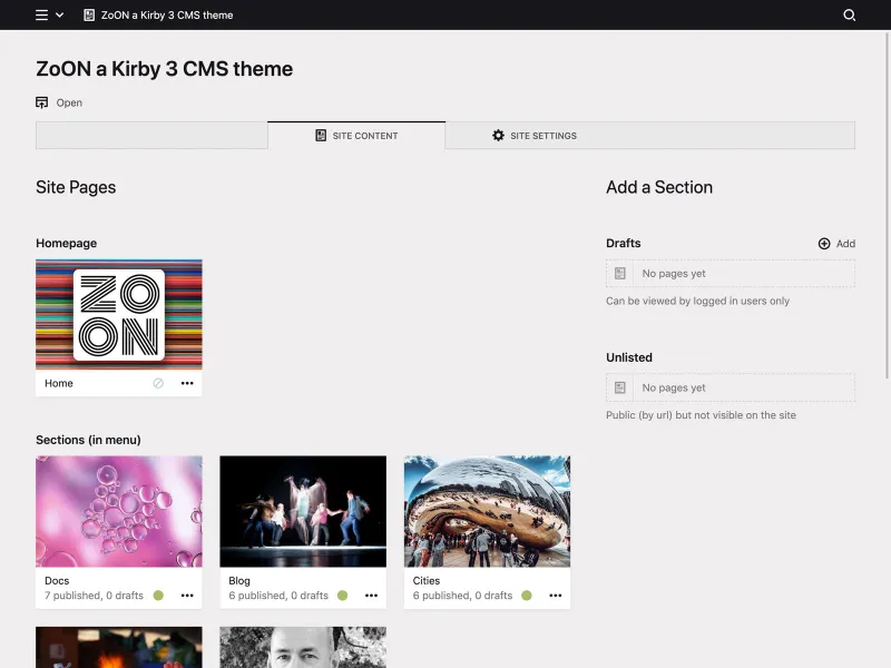 Backend screenshot of zoon.marcokoedam.com