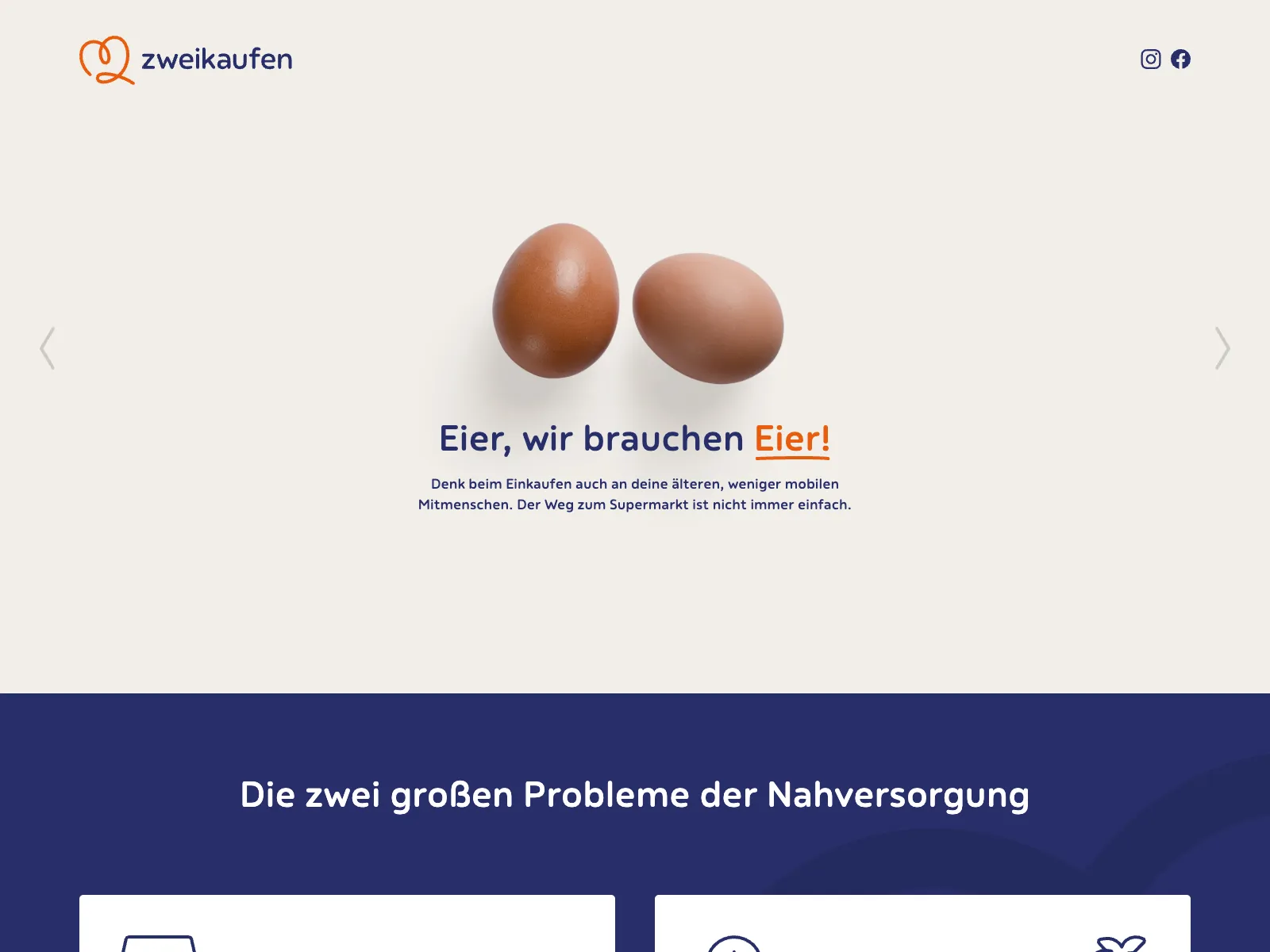 Frontend screenshot of zwei.kaufen